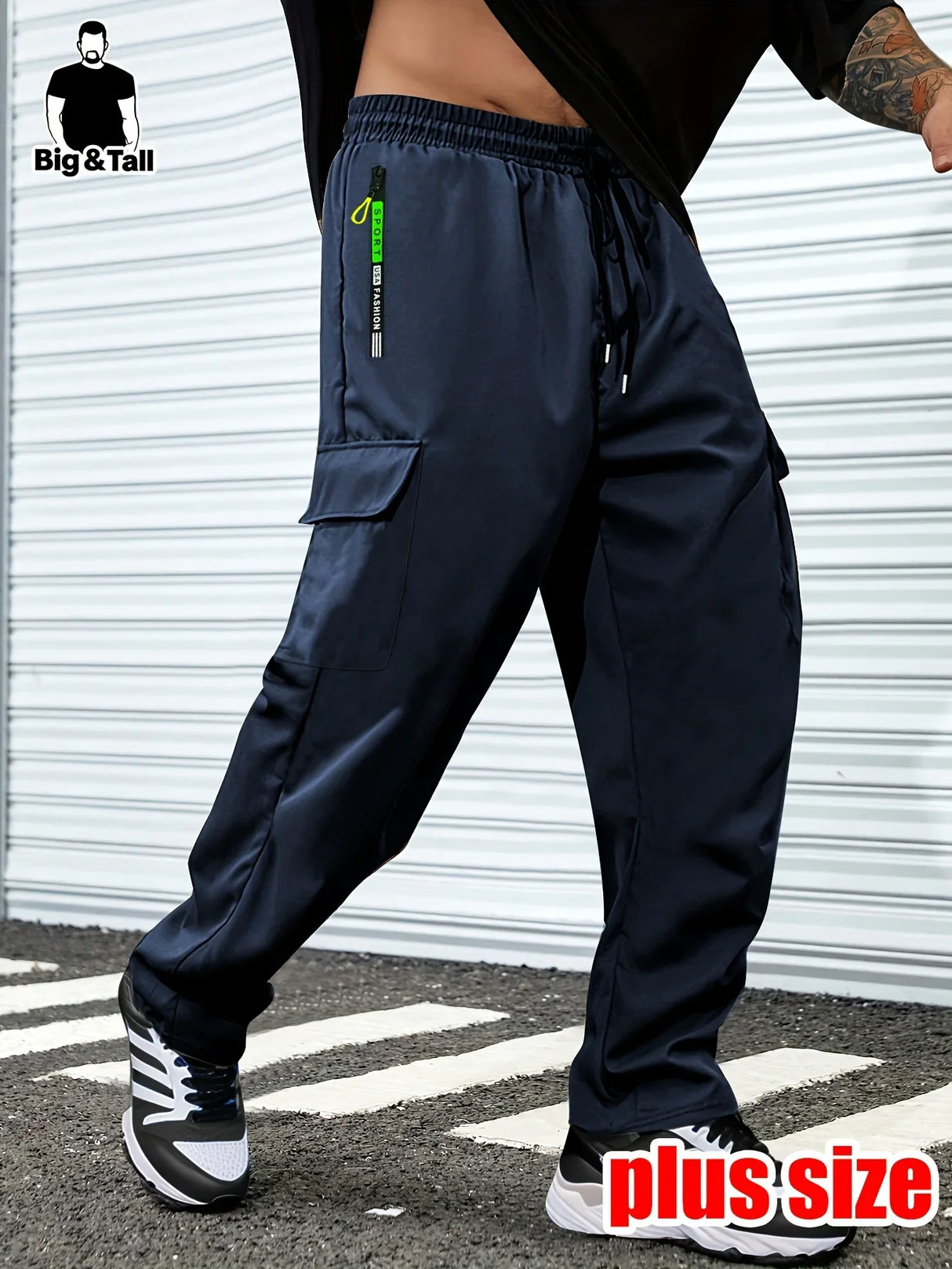 Men's Plus Size Cargo Pants – Multi Pocket