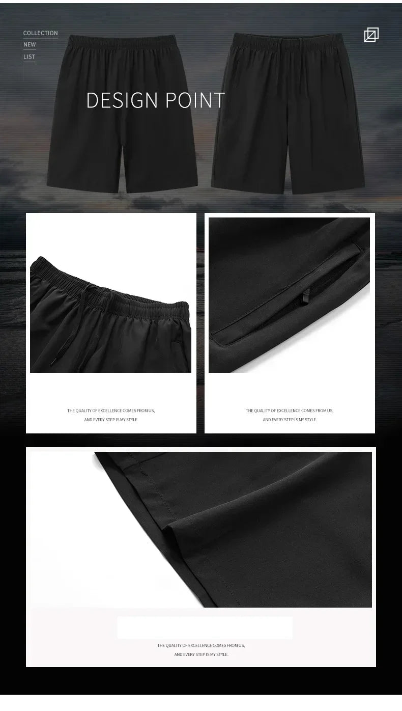 Men's Plus Size Casual Ice Silk Shorts 7XL–8XL Quick Dry