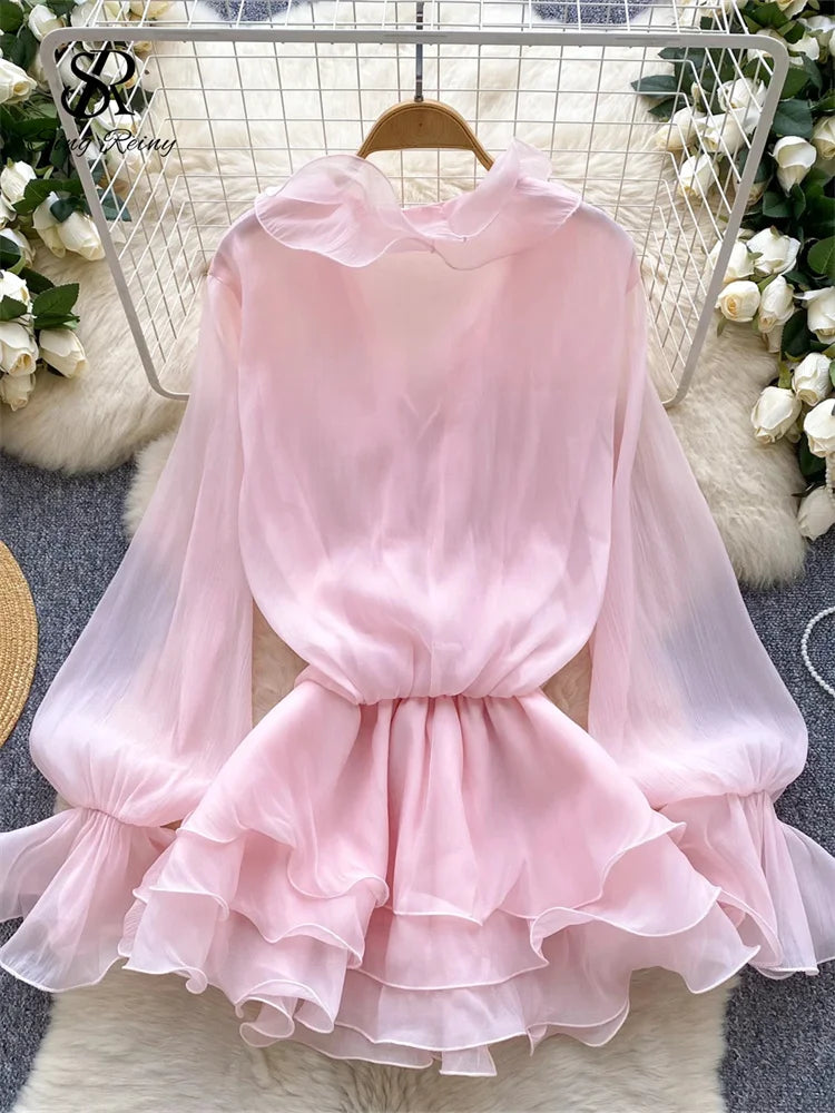 Women's Floral Chiffon Mini Dress