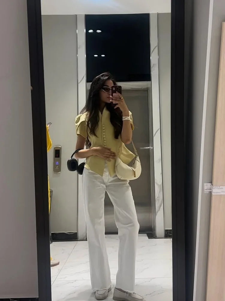 Elegant Women's Slim Waist Blazer Coat