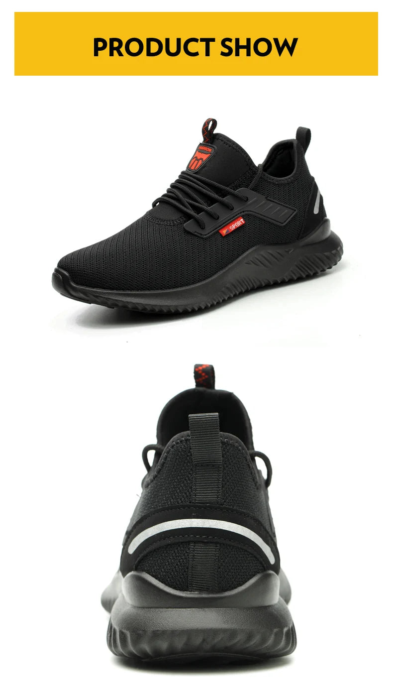 حذاء رياضي رجالي بمقدمة فولاذية غير قابلة للتدمير