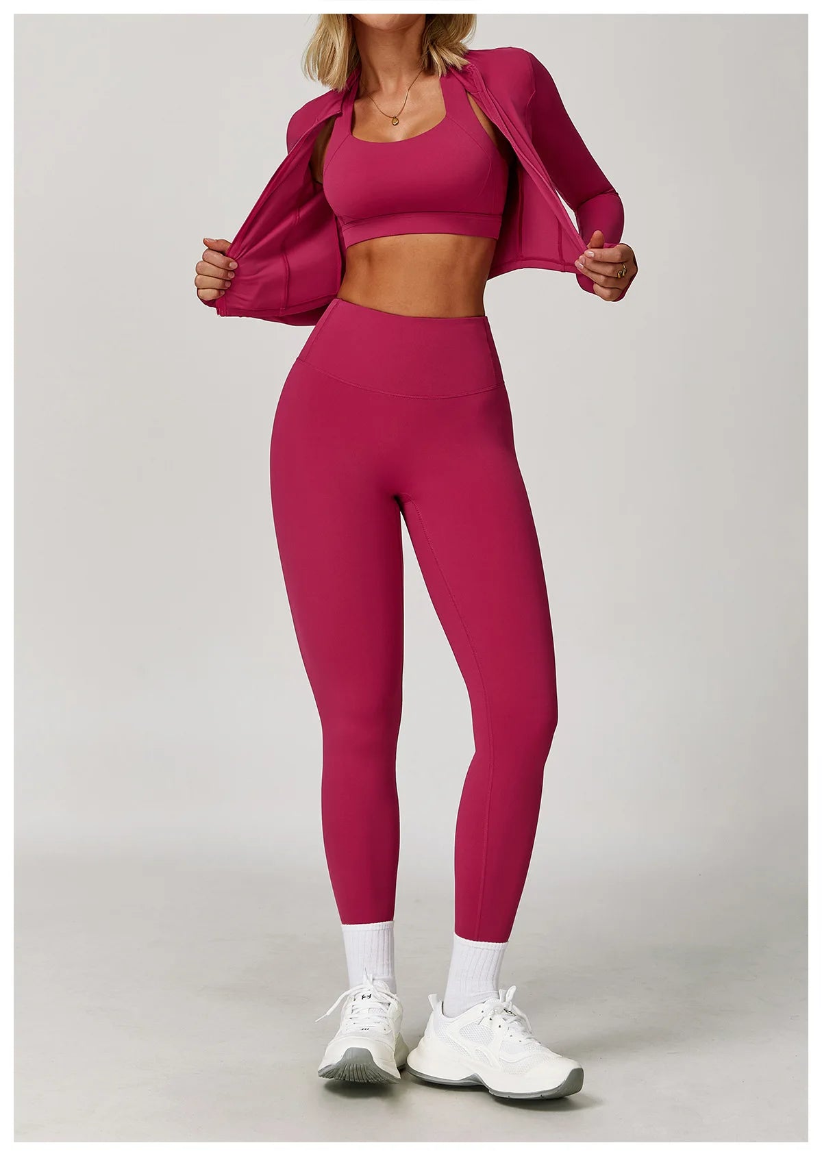 Women's Sexy Zip Long Sleeve Yoga Jacket – Workout Running Cycling Top