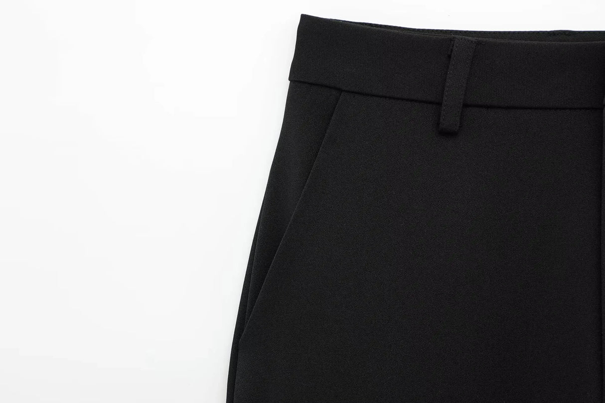 Lapel Zip Wide Leg Pant Set