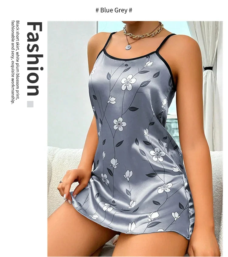 Women Mini Dress Pajama Set