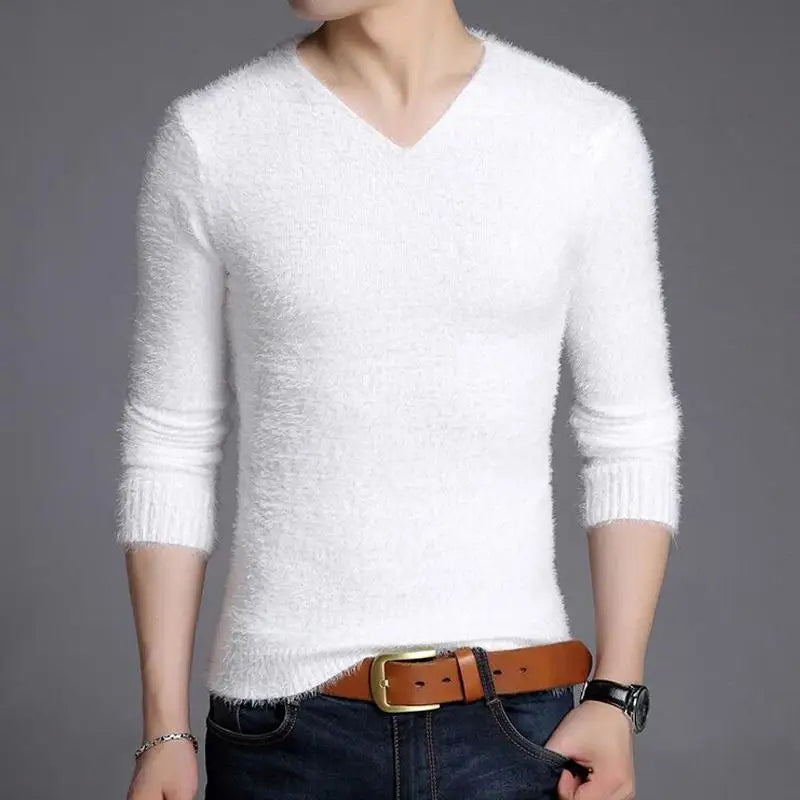 Men's Plus Size V-Neck Jumper