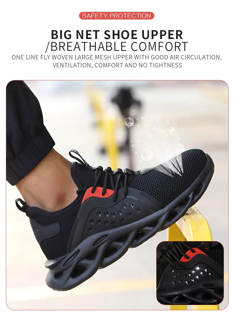 Women Safety Shoes Large Size Steel Toe Sneakers