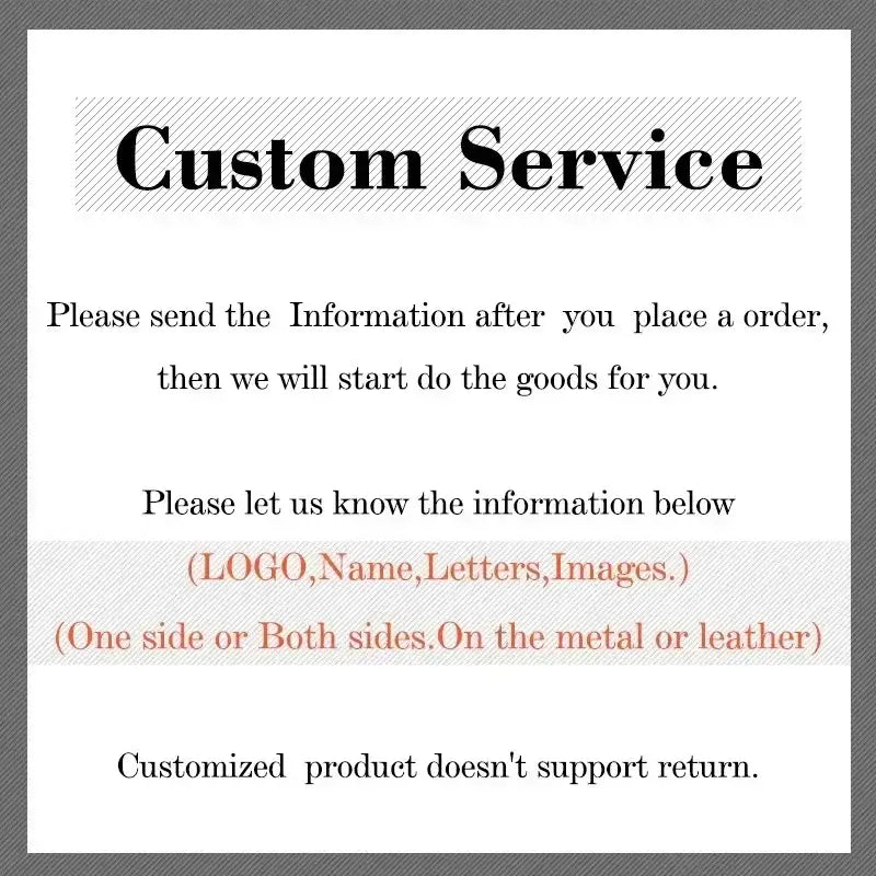 Custom Name Logo Leather Keychain