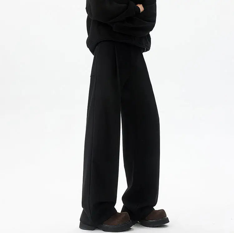 Men's Plus Size Vintage Pleated Trousers – Wide Leg