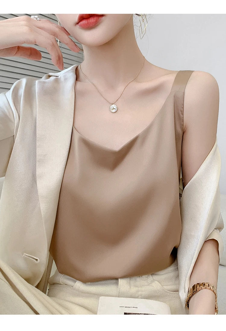 Satin Silk V-Neck Cami