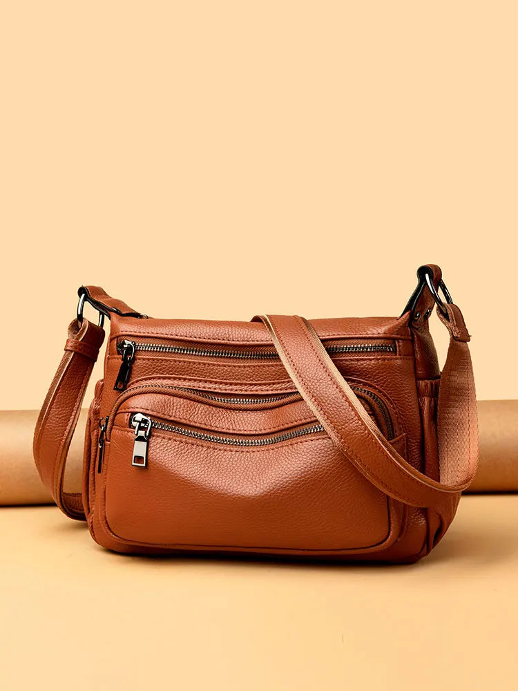 Structured Leather Crossbody Bag
