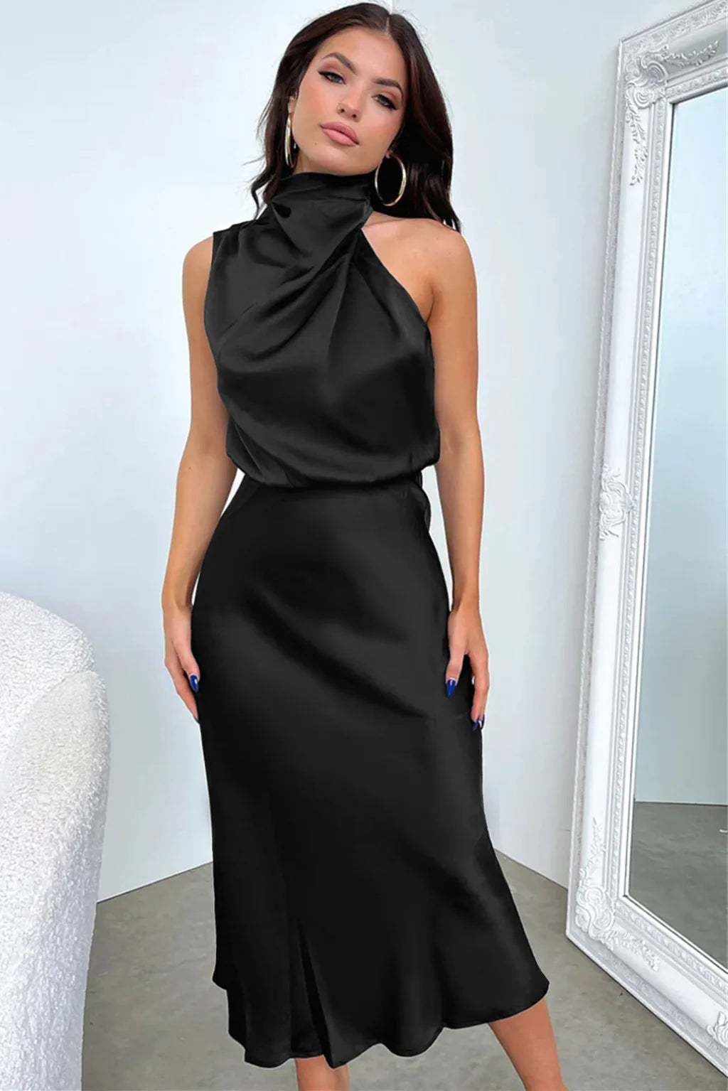 Women's Silk Satin Evening Dress