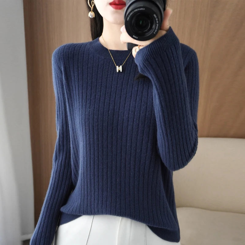 Women's Autumn Stripe Knit Pullover