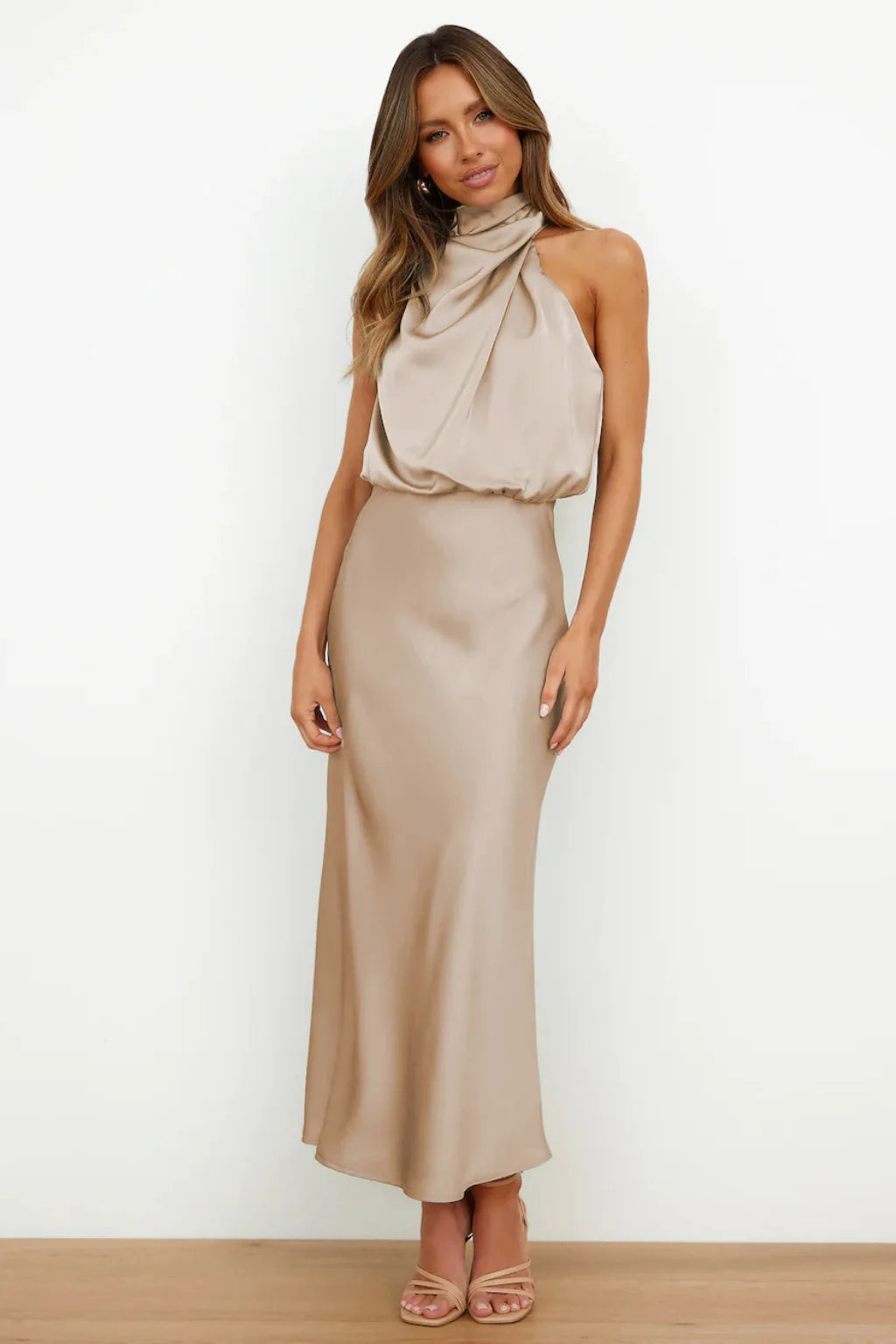 Women's Silk Satin Evening Dress