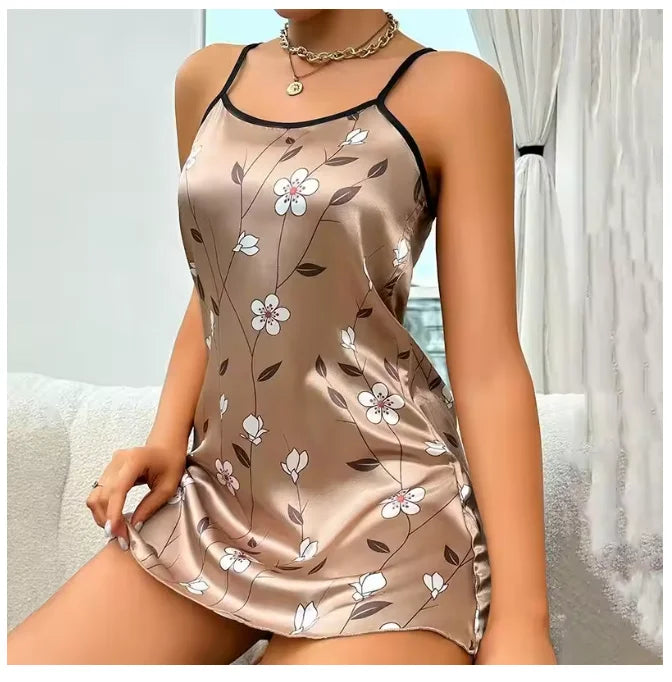 Women Mini Dress Pajama Set
