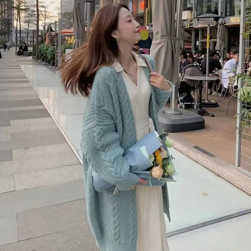 Women Hollow V-Neck Knit Cardigan