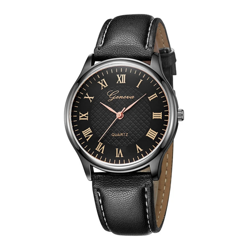 Men’s Luxury Quartz Leather Strap Watch