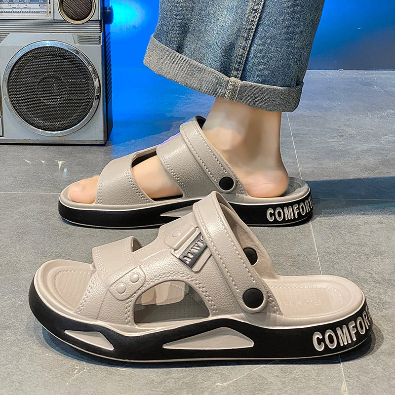 صنادل رجالية بنعل سميك من مادة إي في إيه