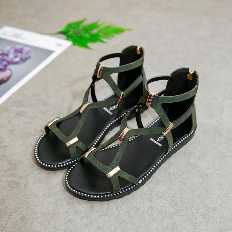 صنادل نسائية مسطحة بنعل ناعم وخفيفة الوزن