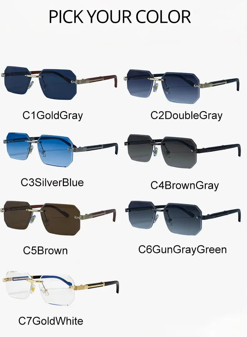 Elite Rimless Rectangle Sunglasses