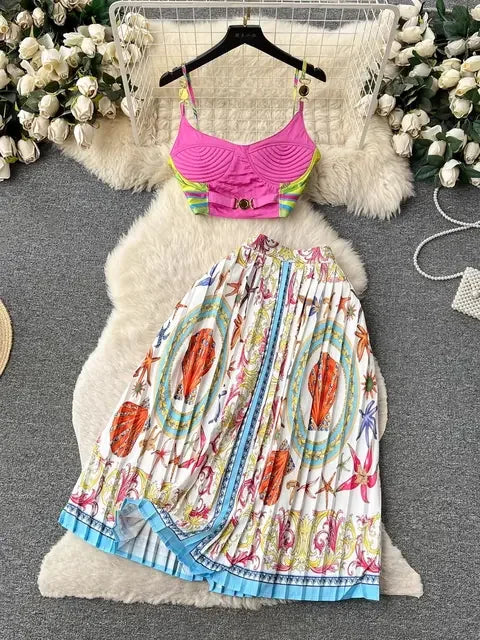 Women's Crop Top & Skirt Set