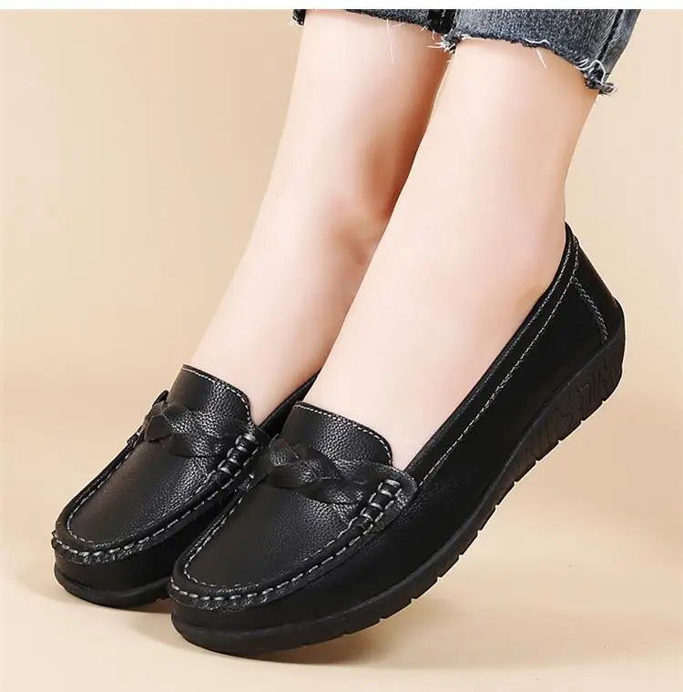 Women Leather Nurse Flats