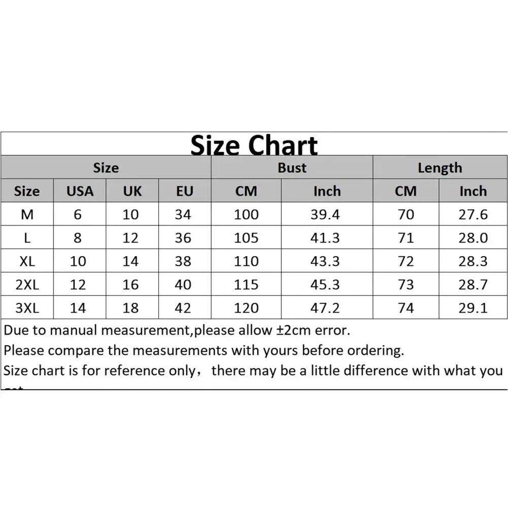 Size chart for BreezyLuxe™ Cotton Linen V-Neck Blouse including measurements for M, L, XL, 2XL, and 3XL.