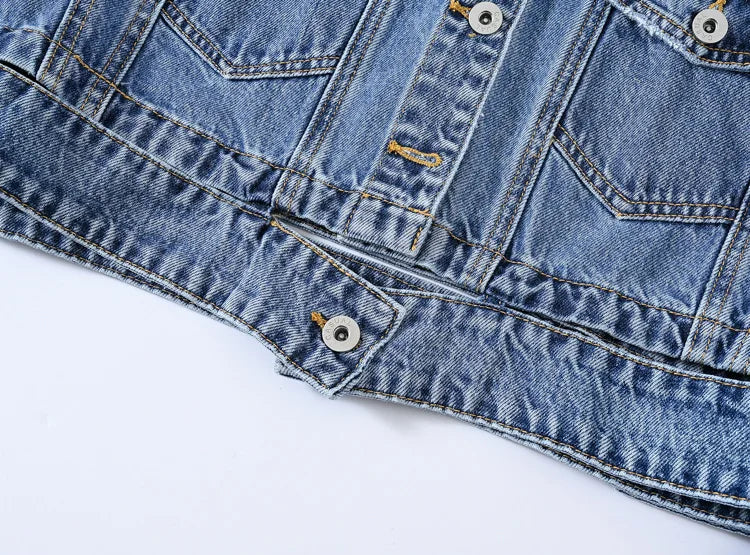 Women's Long Sleeve Denim Lapel Jacket