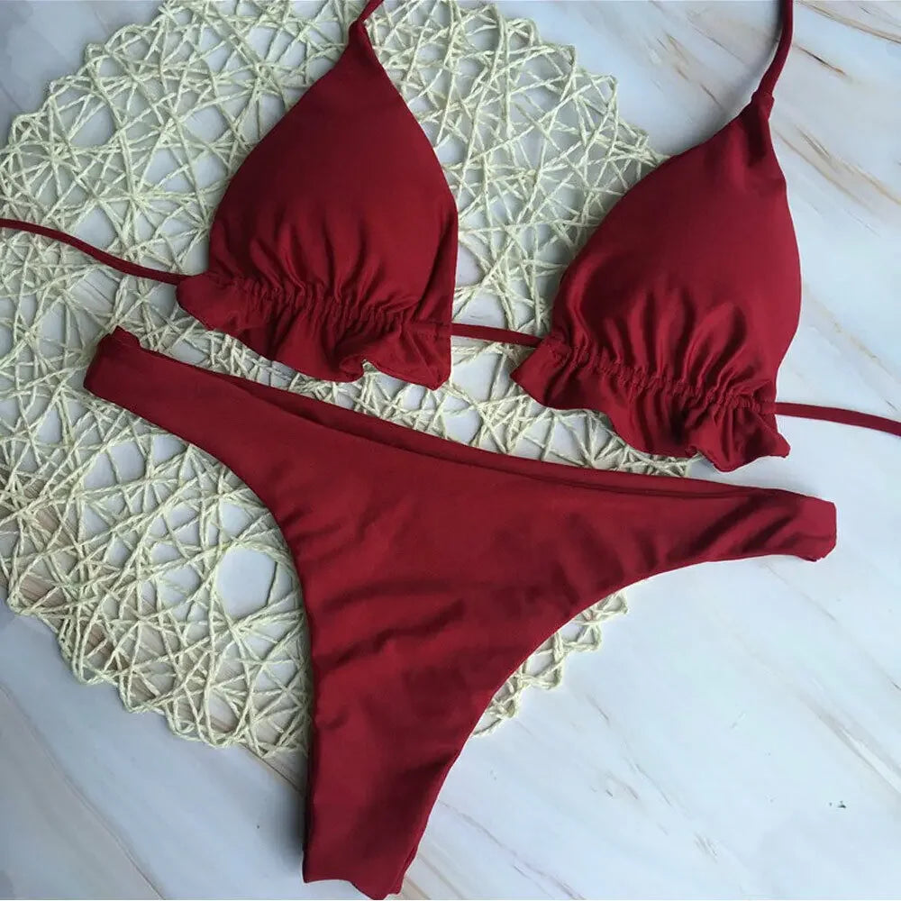 Lace-Up Brazilian Bikini