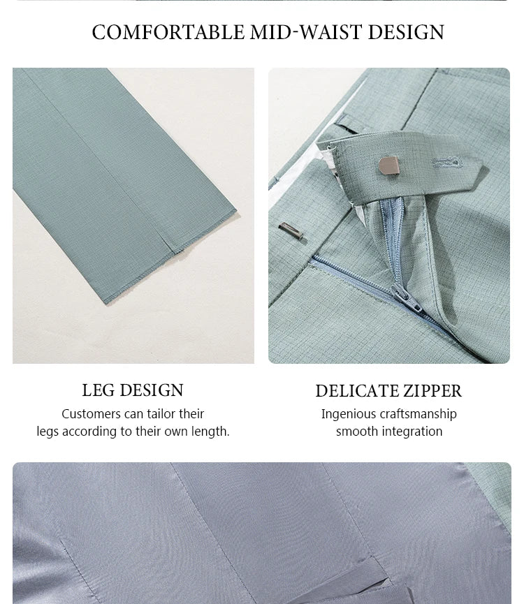 بدلة صيفية خضراء ضيقة للرجال