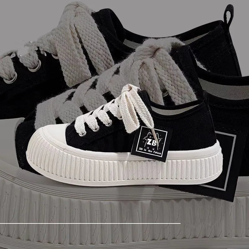 Women Canvas Shoes Soft Sole Lace Up Sneakers