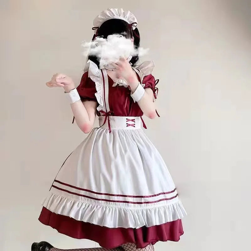 Black White Lolita Maid Costume