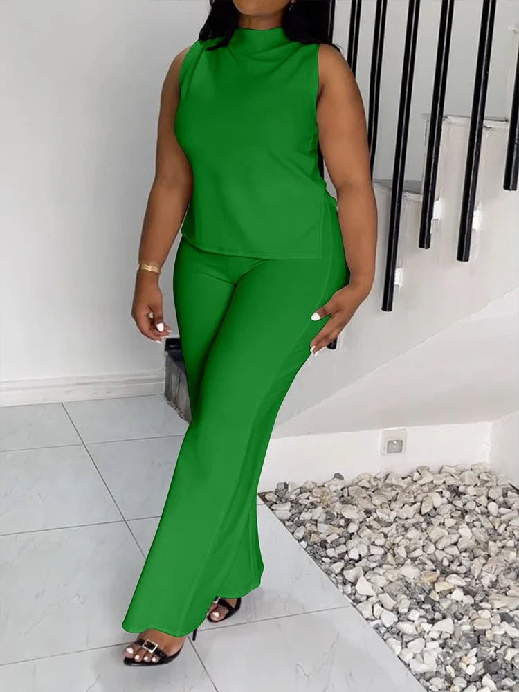 طقم قميص بدون أكمام بمقاسات كبيرة