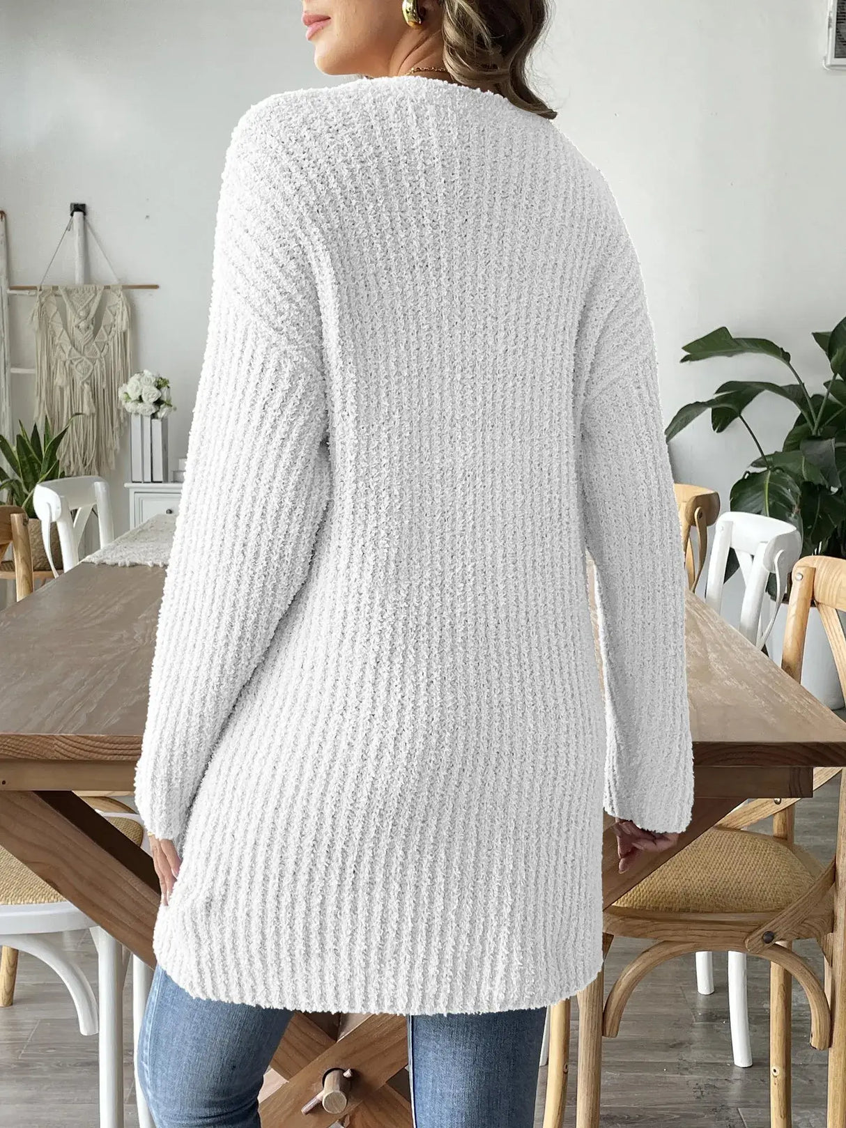 Women Long Sleeve Pocket Knit Cardigan