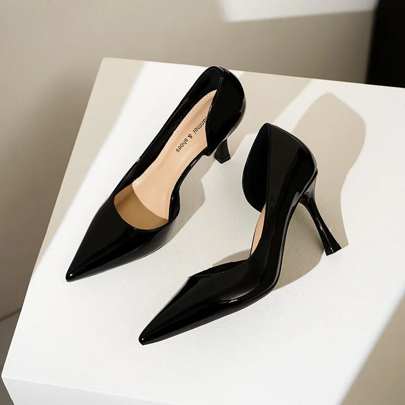 Fashion Women Pumps Patent Leather High Heels