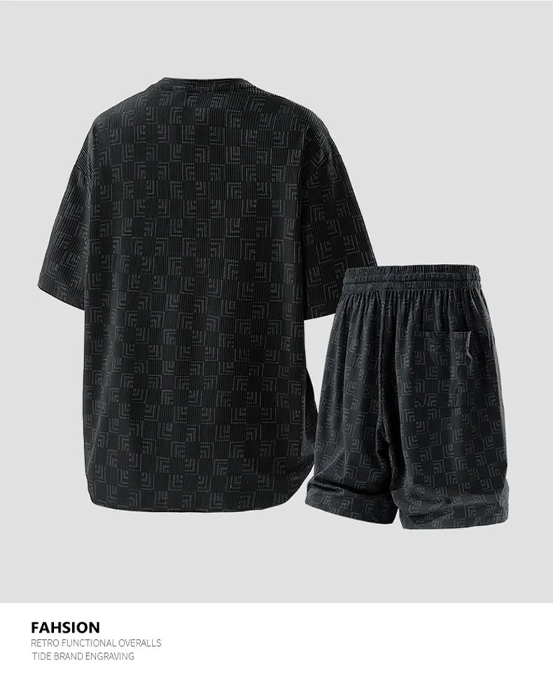 طقم رياضي صيفي للرجال بمقاسات كبيرة