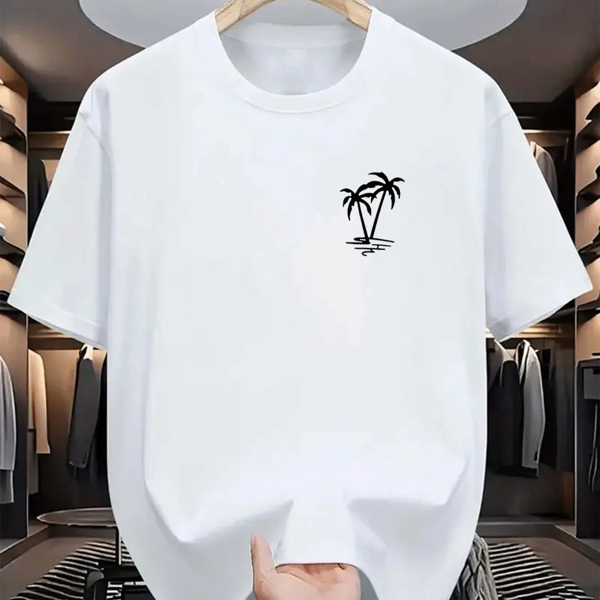 تي شيرت رجالي بطبعة جوز الهند