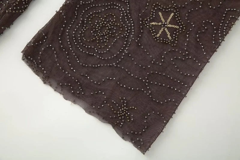 Women Sequin Wide Leg Street Pants