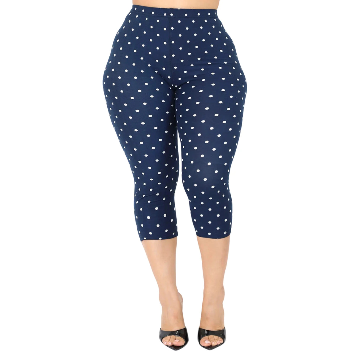 Women Floral Print High Waist Capri Leggings