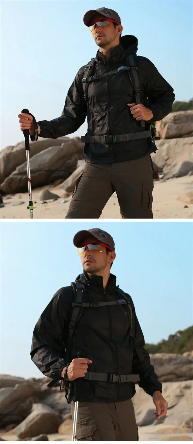 سترة نسائية خفيفة الوزن مقاومة للماء بغطاء للرأس