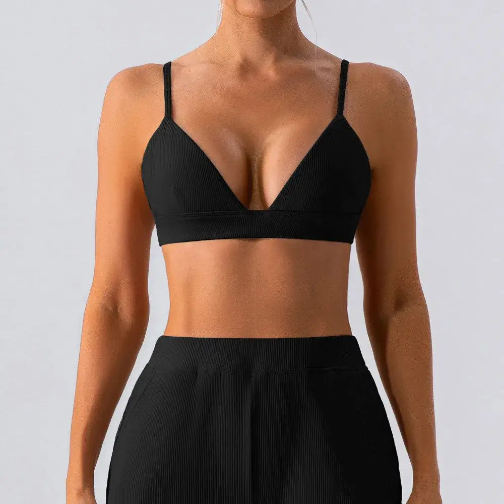 حمالة صدر رياضية نسائية مضلعة وجيدة التهوية