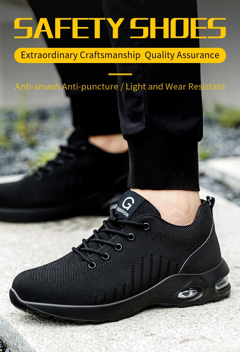 أحذية أمان للجنسين قابلة للتهوية بأصابع فولاذية