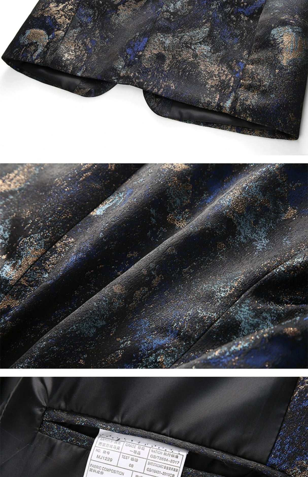 جاكيت رجالي للتدخين بنقشة زهور مقاس كبير