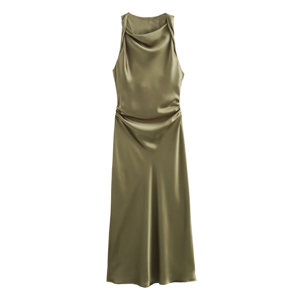 Luxe Satin Midi Elegance Dress
