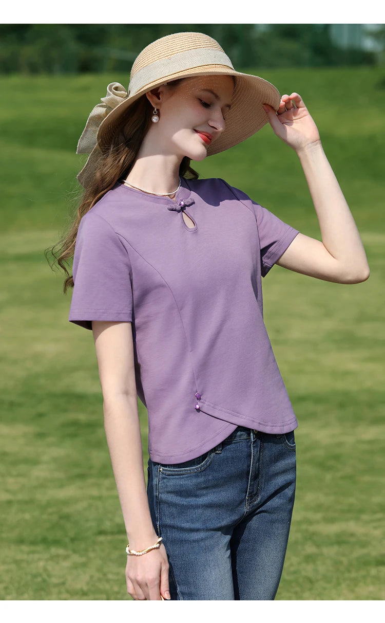 Women Curved Slim Fit Tee