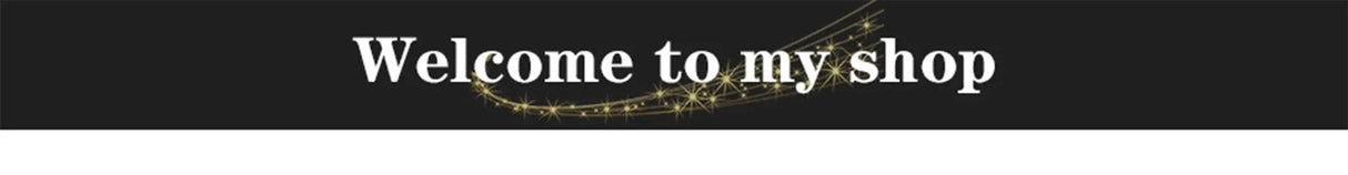 Welcome to my shop banner with elegant text on a black background