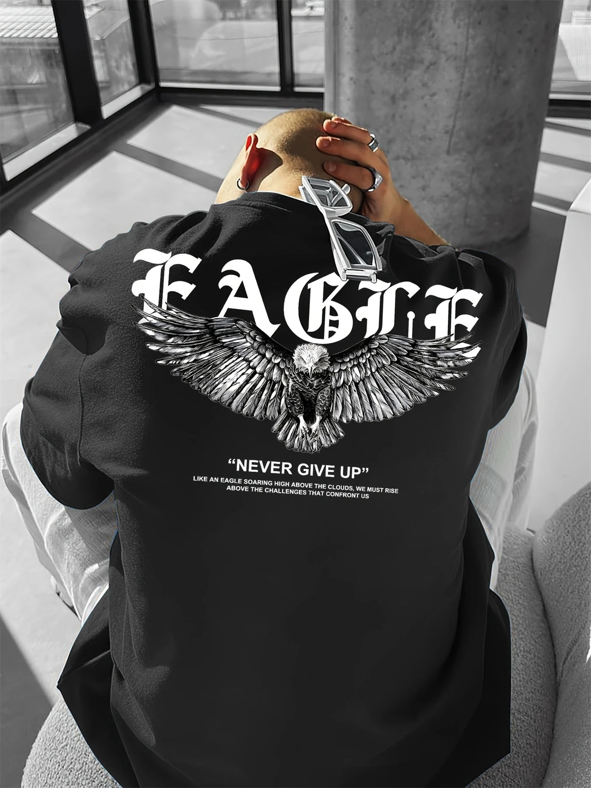 تي شيرت رجالي قطني برسومات جرافيكية