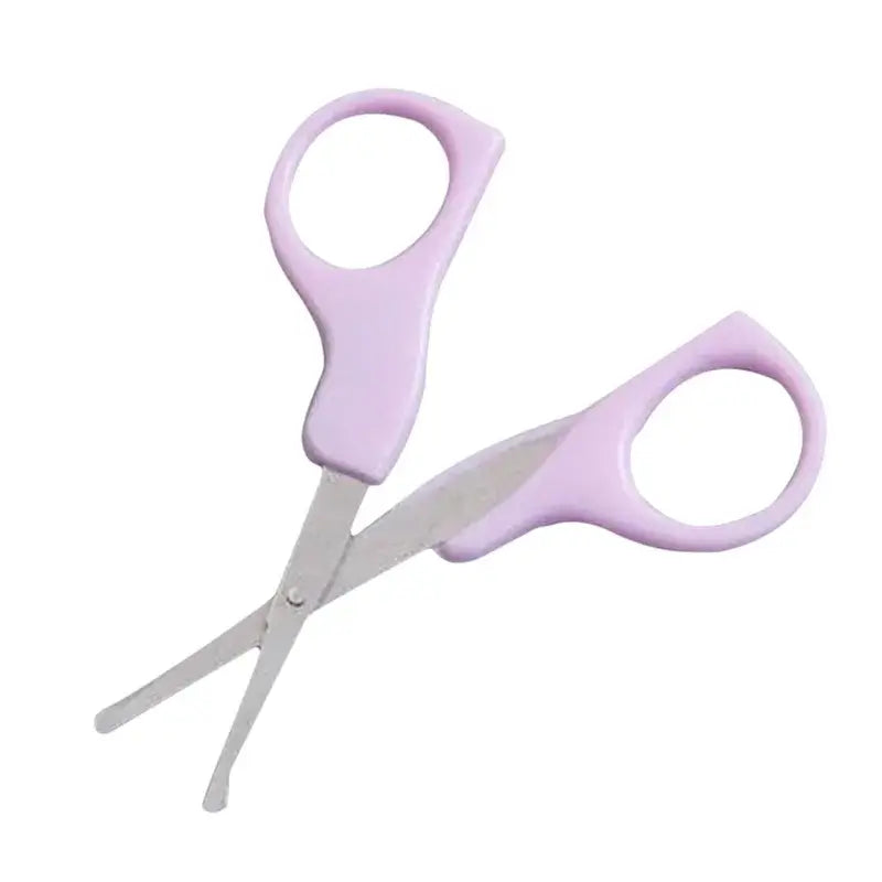 Pink newborn baby nail scissors with safety rounded tips for secure trimming, suitable for babies from 0 to 12 months.