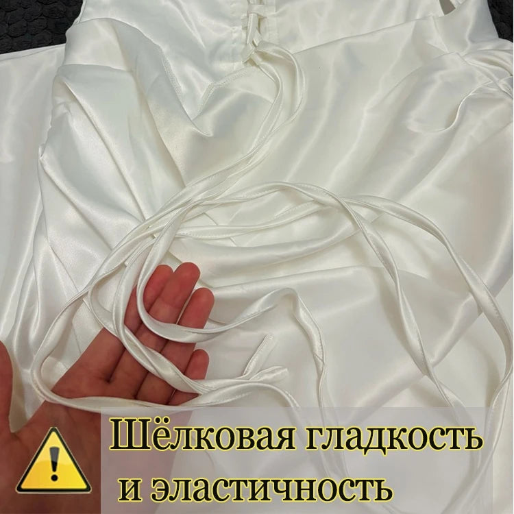 Ivory Luxe Corset Satin Mini Dress