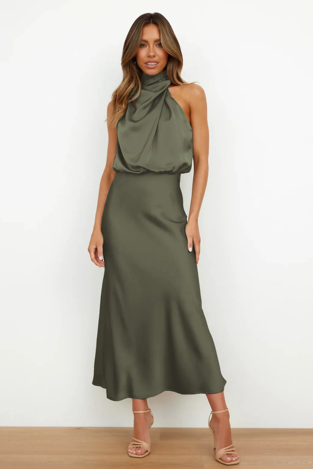 Women's Silk Satin Evening Dress