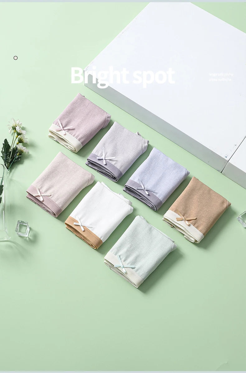 سراويل داخلية نسائية قطنية بفيونكة (7 قطع)